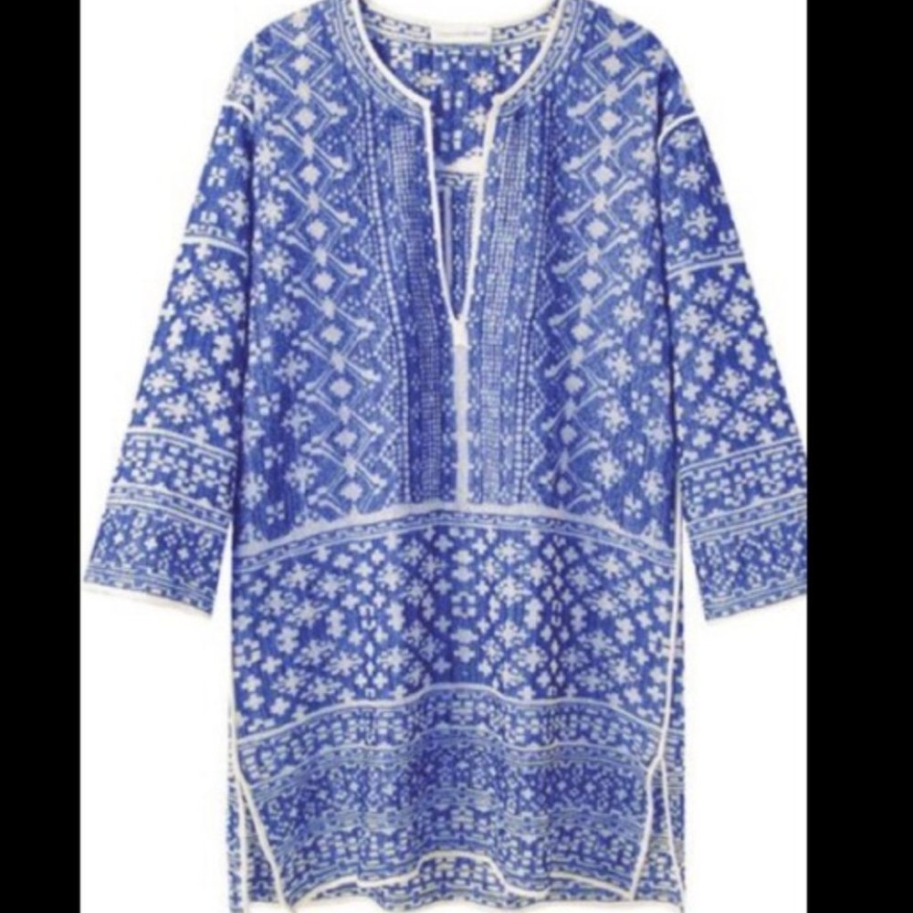 Isabel Marant Etoile, Blue Batik Tunic Top, Size S